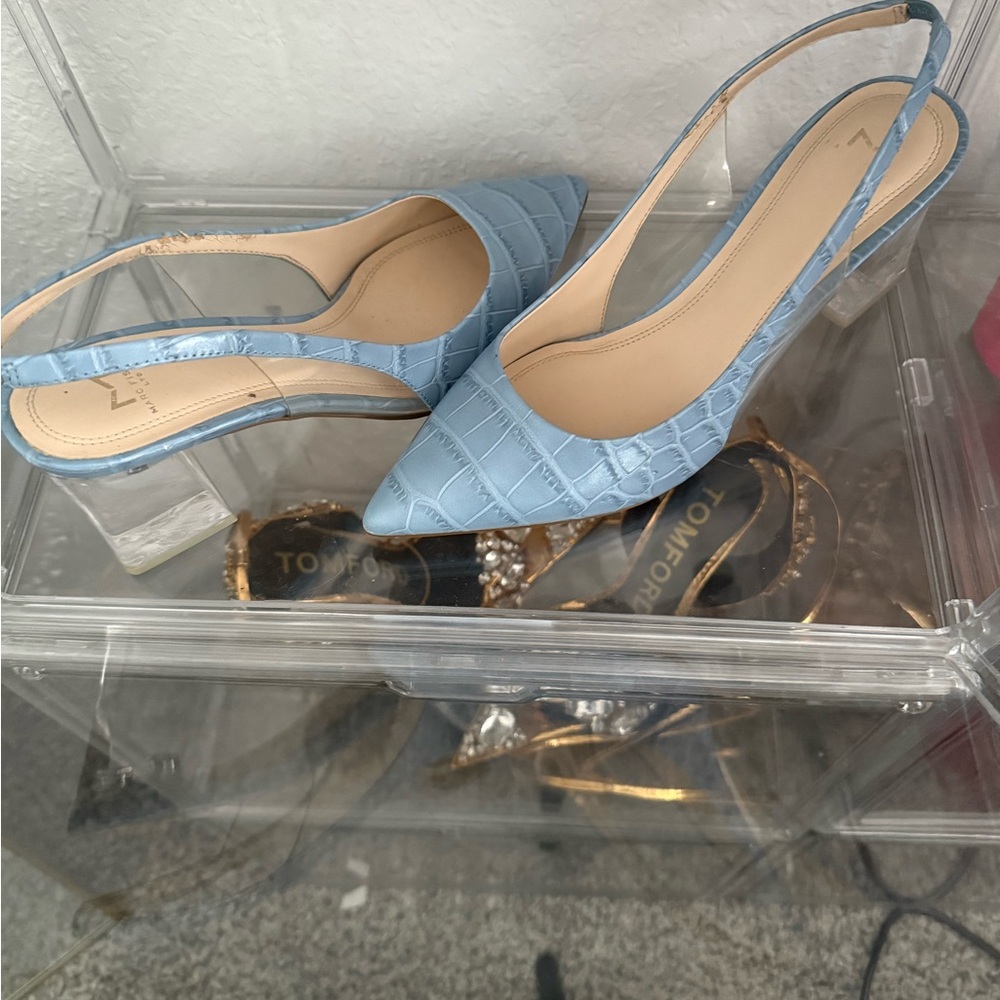 Elegant Blue Slingback Heels
